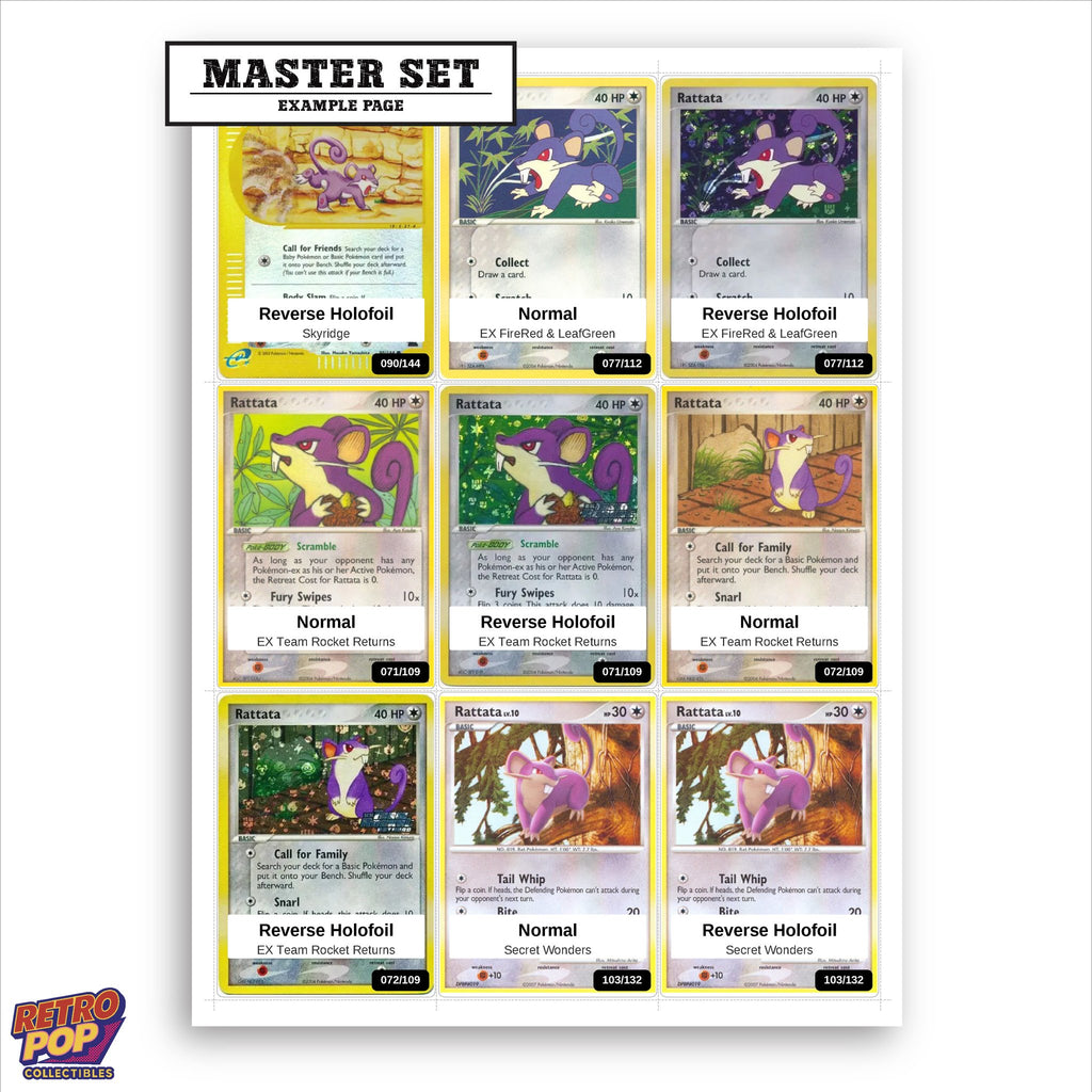 Printed Rattata Pokemon placeholders in binder - real photo 1