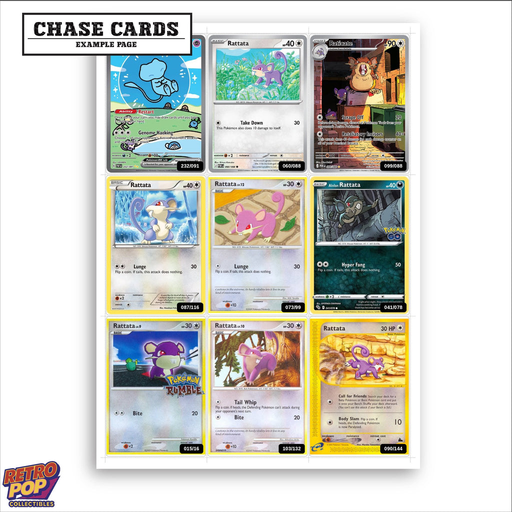 Printed Rattata Pokemon placeholders in binder - real photo 2