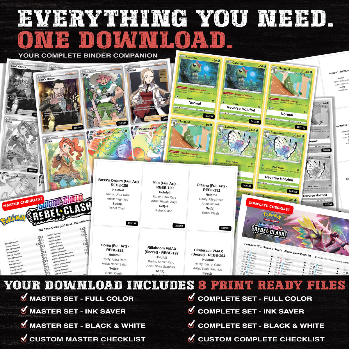 Everything included in the Rebel Clash placeholder download - 8 PDF files