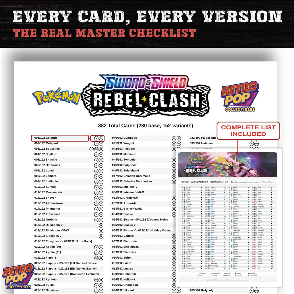 Rebel Clash Pokemon card checklist PDF preview