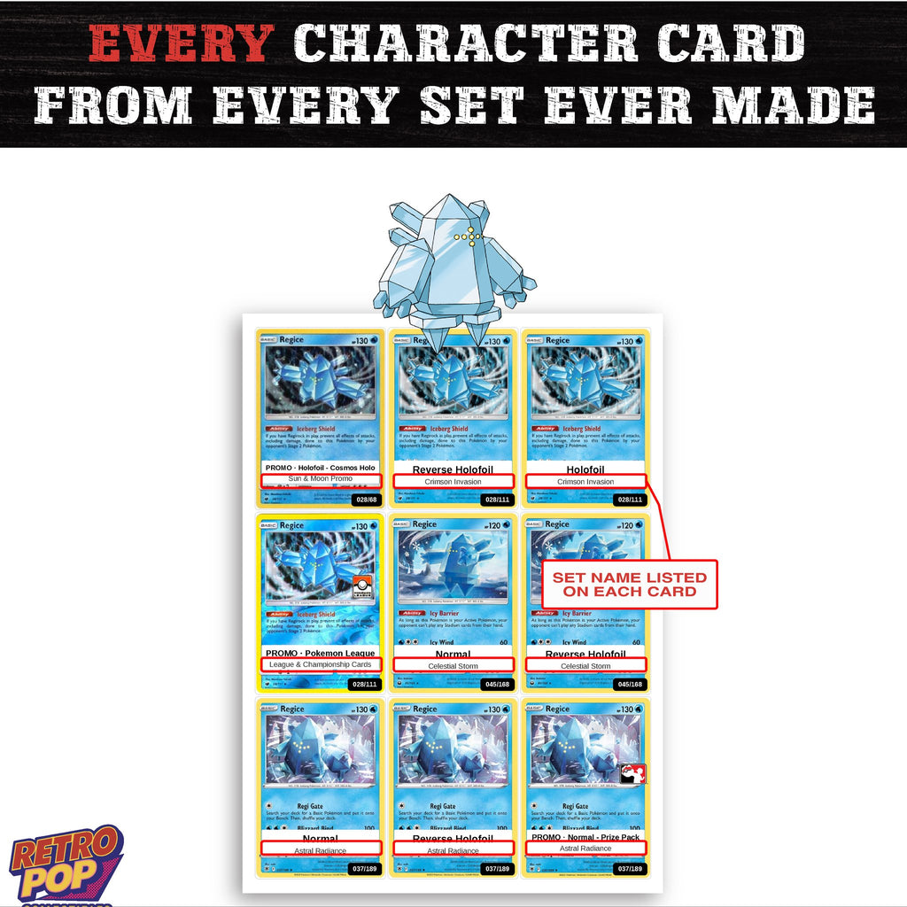 Regice card collection preview - every set Regice appears in