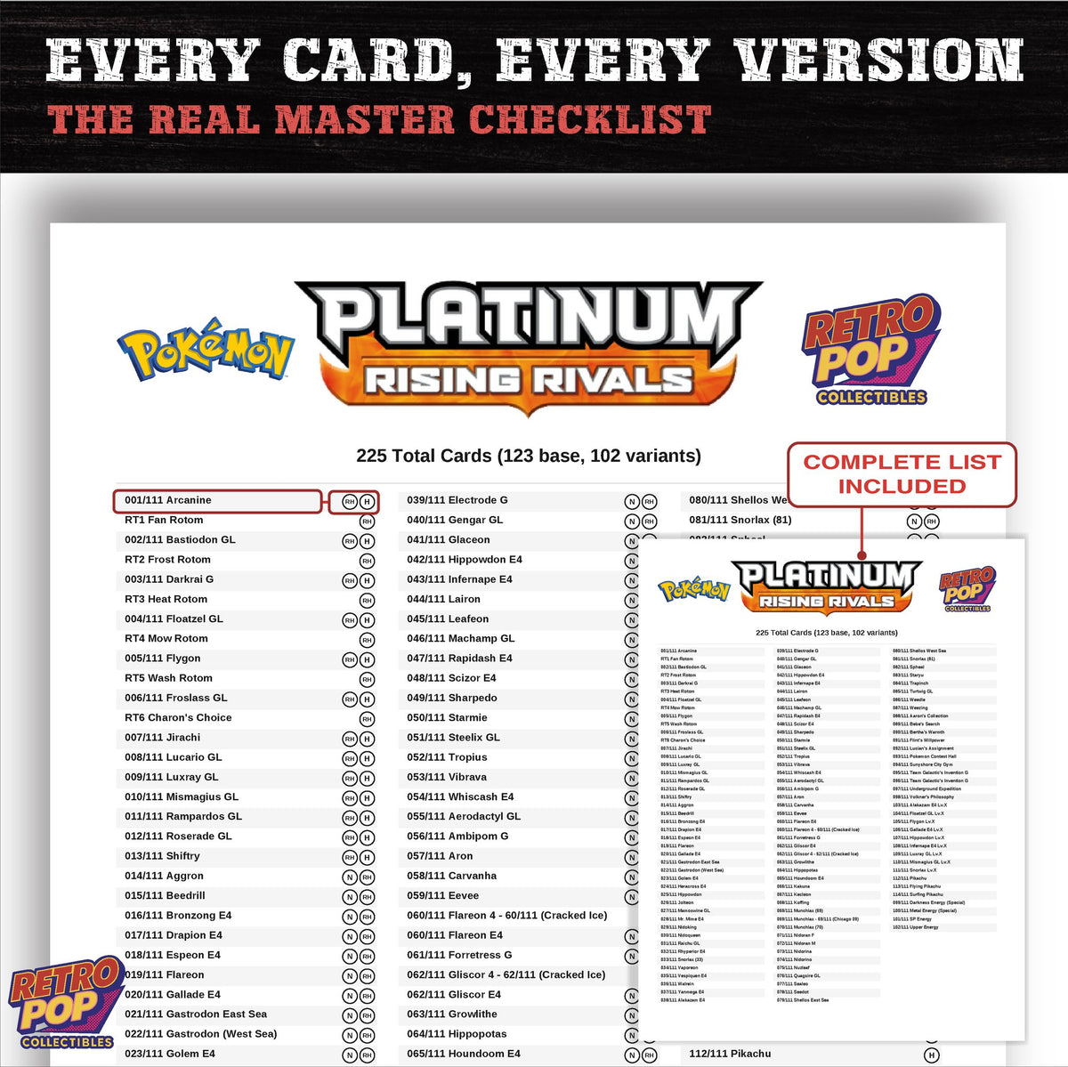 Rising Rivals Pokemon card checklist PDF preview