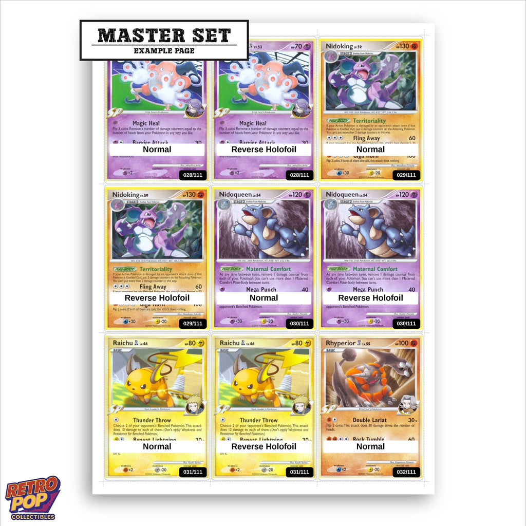 Printed Rising Rivals placeholders in binder - real photo 1