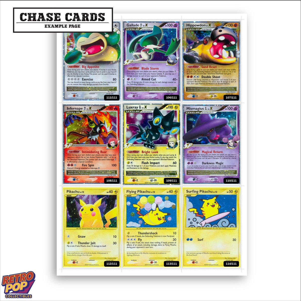 Printed Rising Rivals placeholders in binder - real photo 2