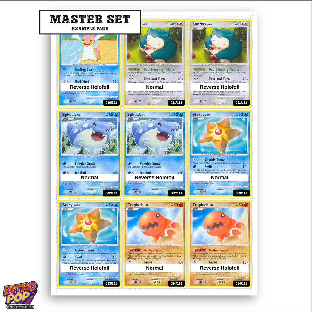 Printed Rising Rivals placeholders in binder - real photo 3