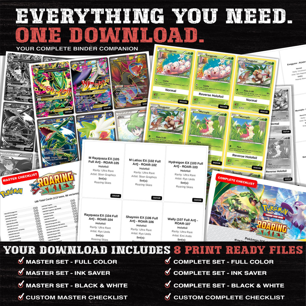 Everything included in the Roaring Skies placeholder download - 8 PDF files