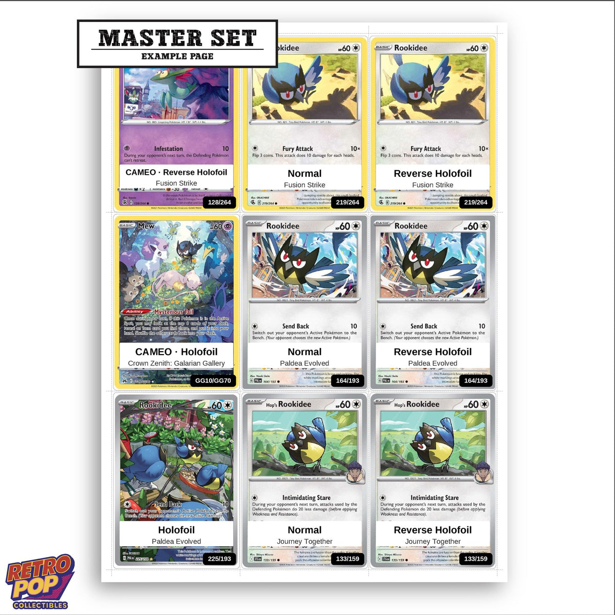 Printed Rookidee Pokemon placeholders in binder - real photo 3