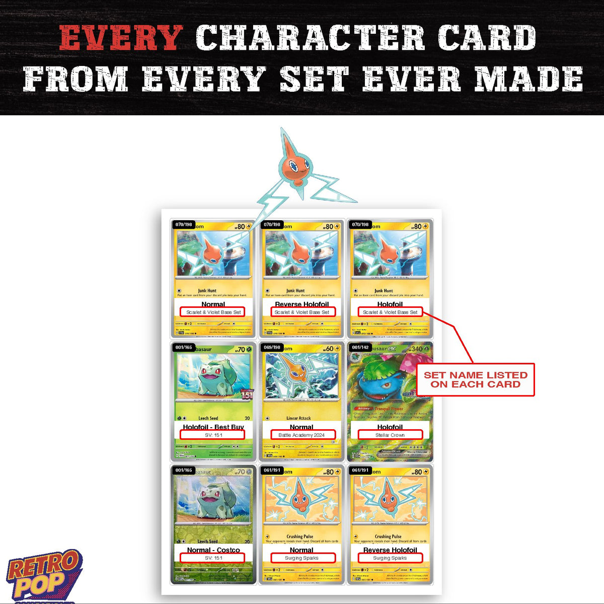 Rotom card collection preview - every set Rotom appears in