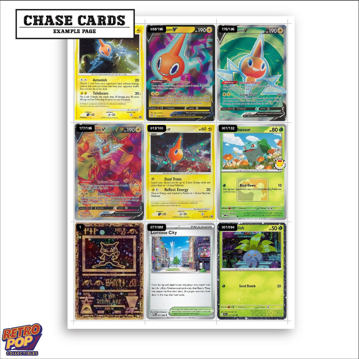 Printed Rotom Pokemon placeholders in binder - real photo 2