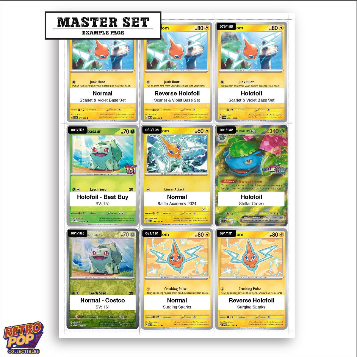 Printed Rotom Pokemon placeholders in binder - real photo 3