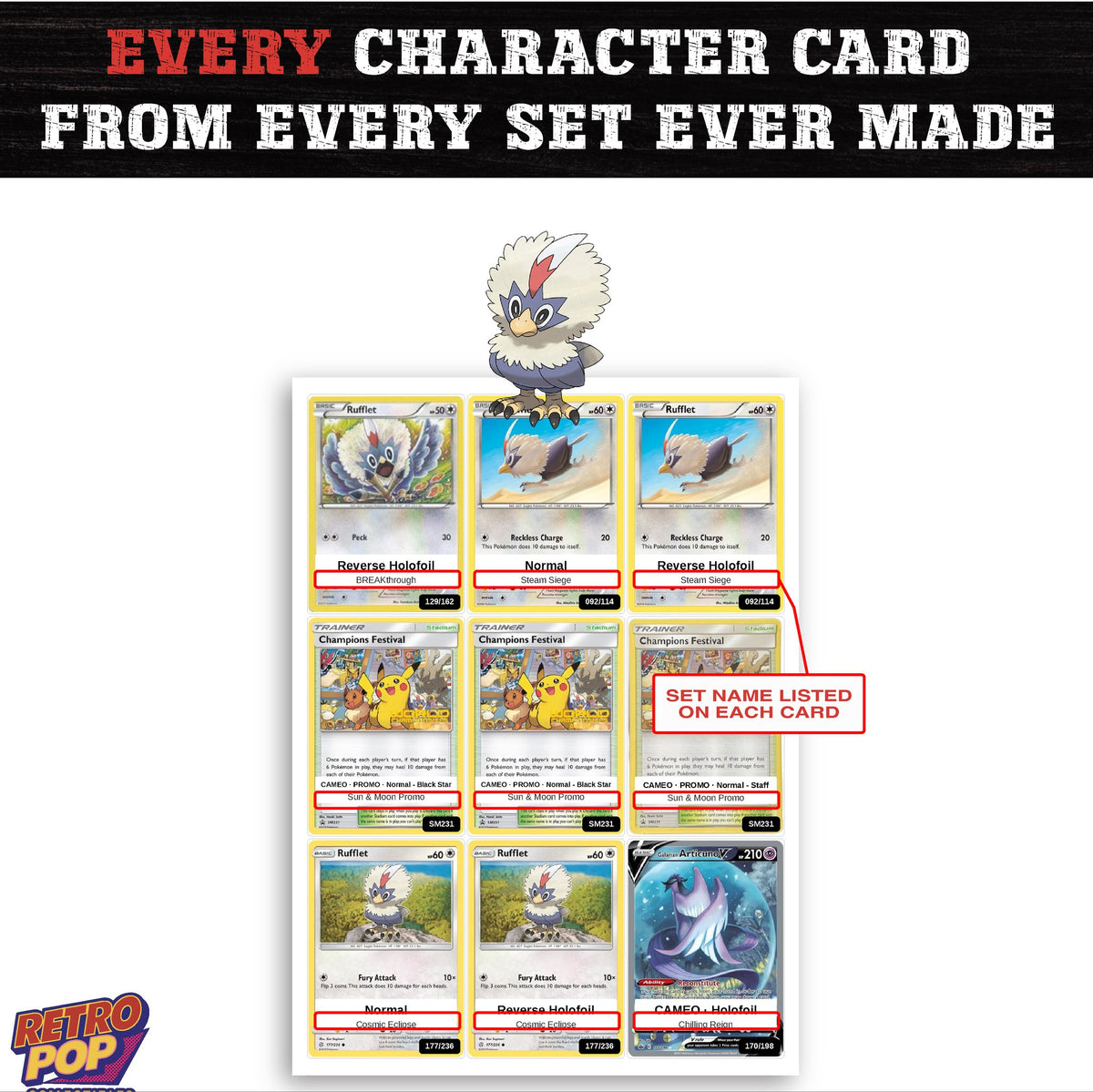 Rufflet card collection preview - every set Rufflet appears in