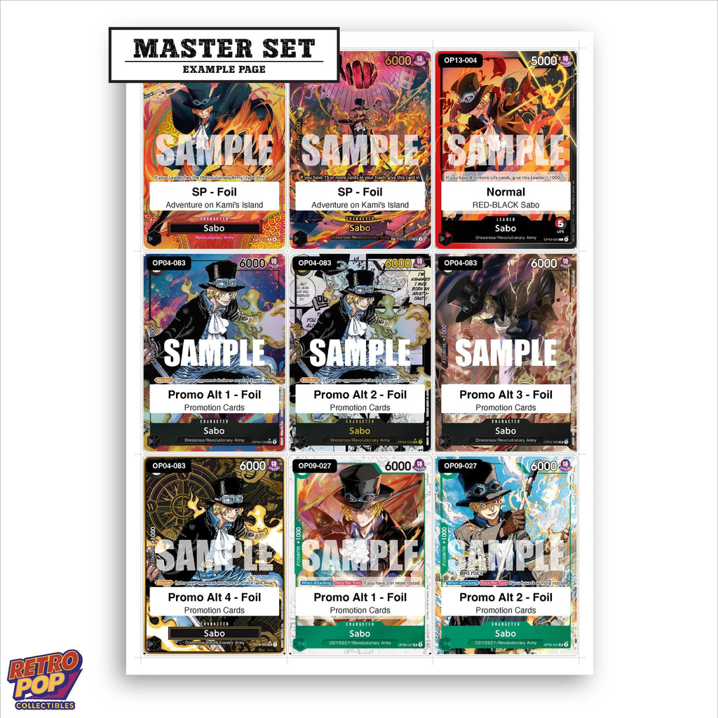 Printed Sabo One Piece placeholders in binder - real photo 1