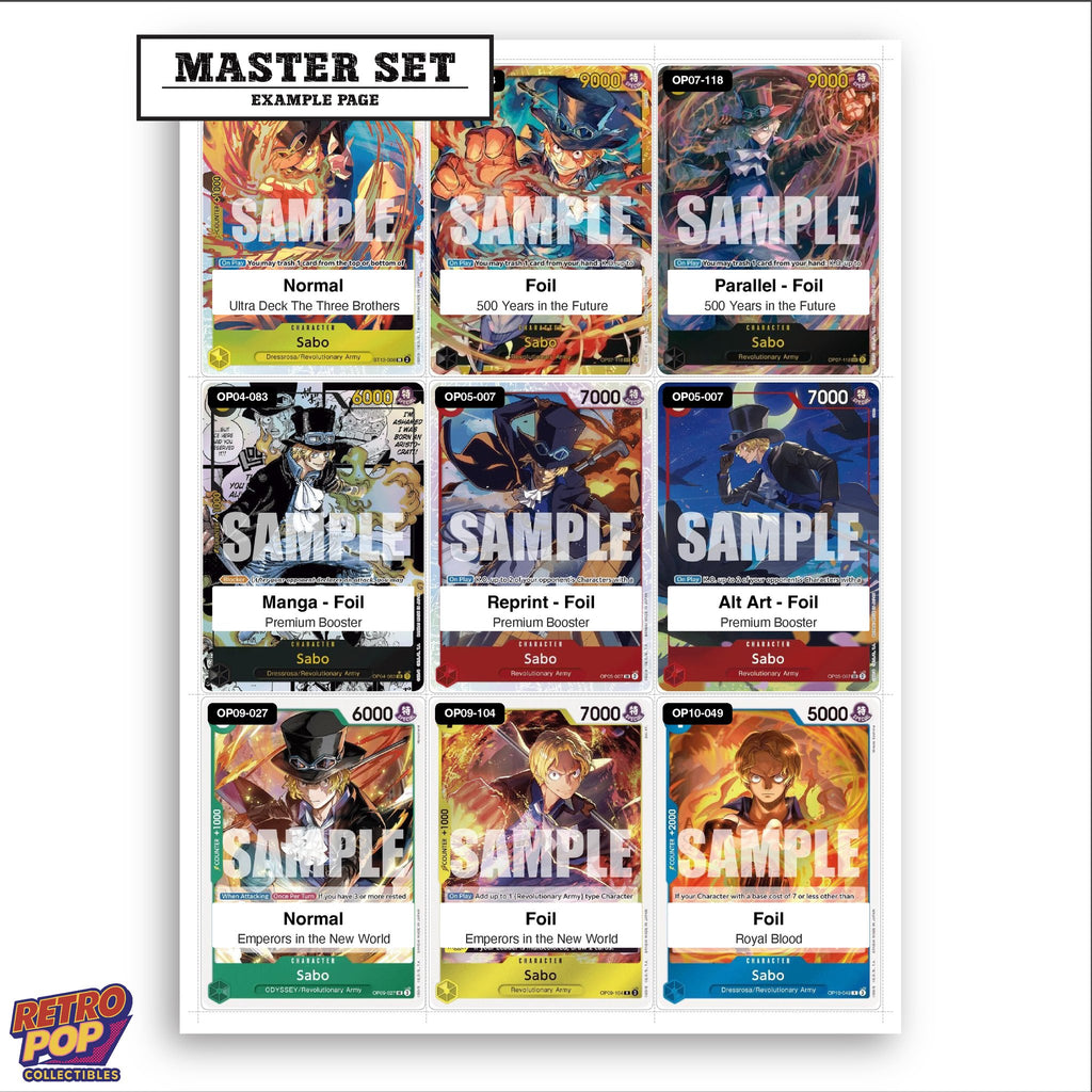 Printed Sabo One Piece placeholders in binder - real photo 3