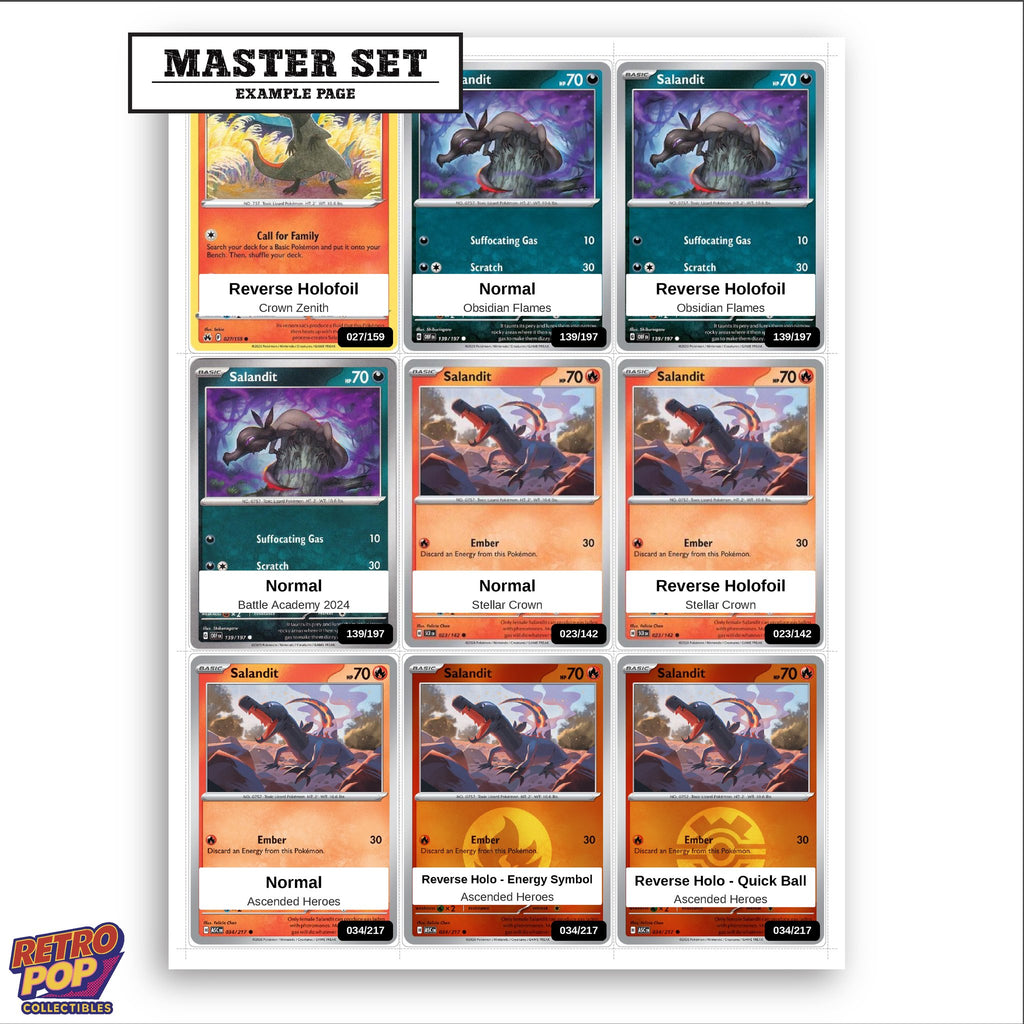 Printed Salandit Pokemon placeholders in binder - real photo 3