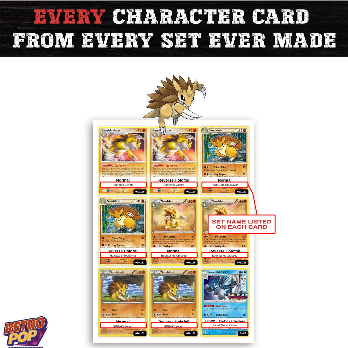 Sandslash card collection preview - every set Sandslash appears in