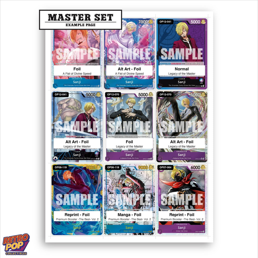 Printed Sanji One Piece placeholders in binder - real photo 1