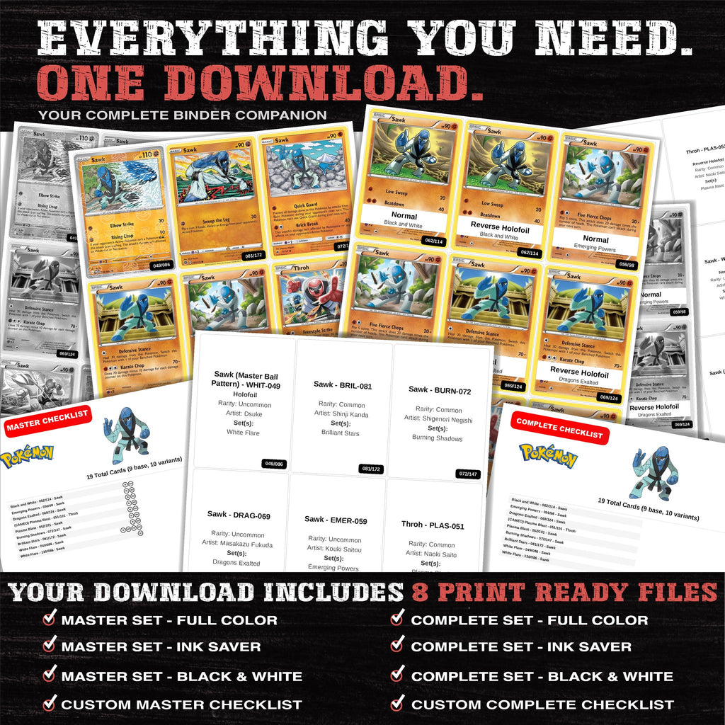 Everything included in the Sawk master set download - 8 PDF files