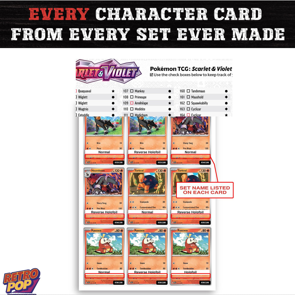 Scarlet & Violet Base Set Pokemon binder placeholders