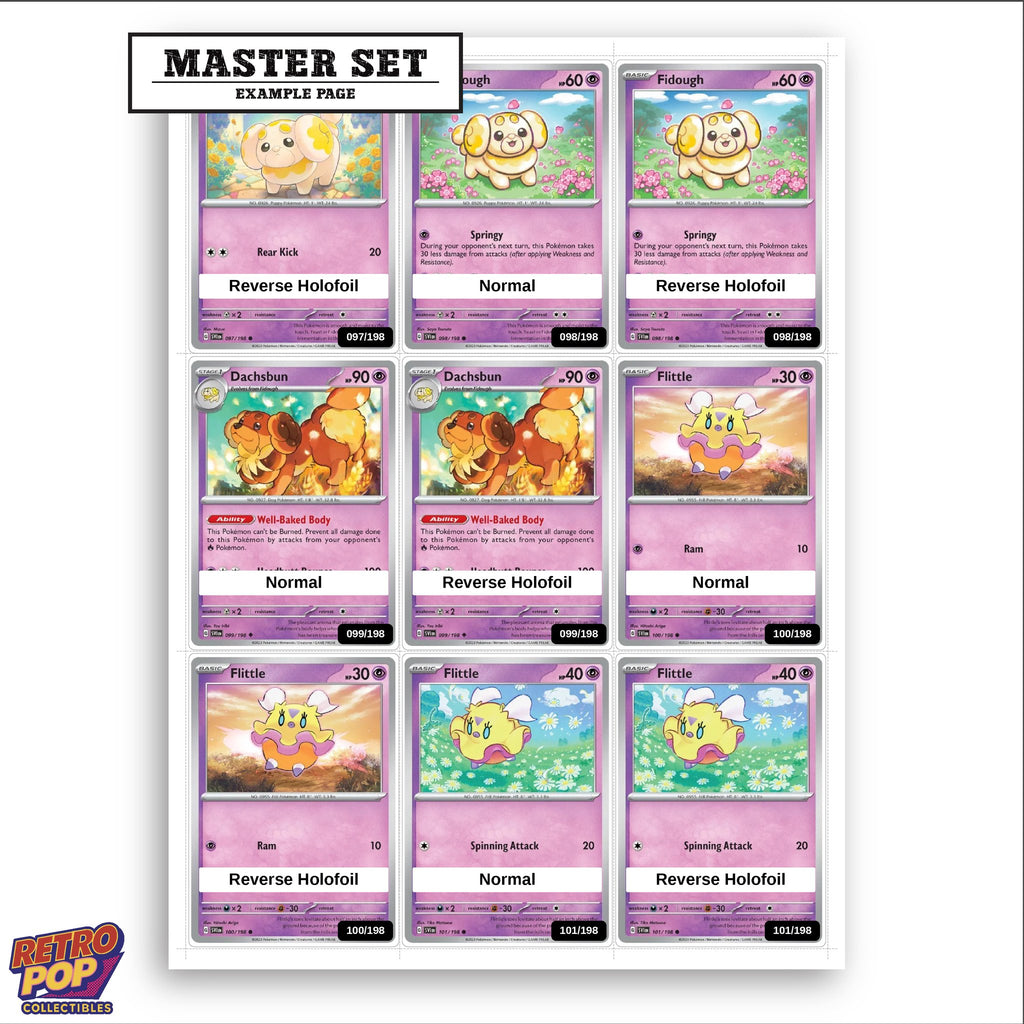 Printed Scarlet & Violet Base Set placeholders in binder - real photo 3