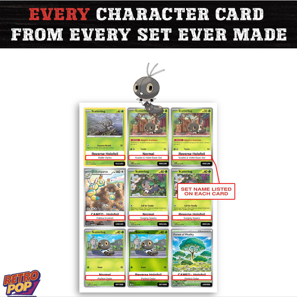 Scatterbug card collection preview - every set Scatterbug appears in