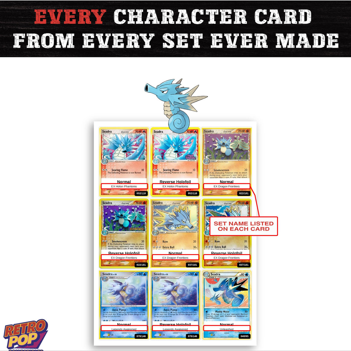 Seadra card collection preview - every set Seadra appears in