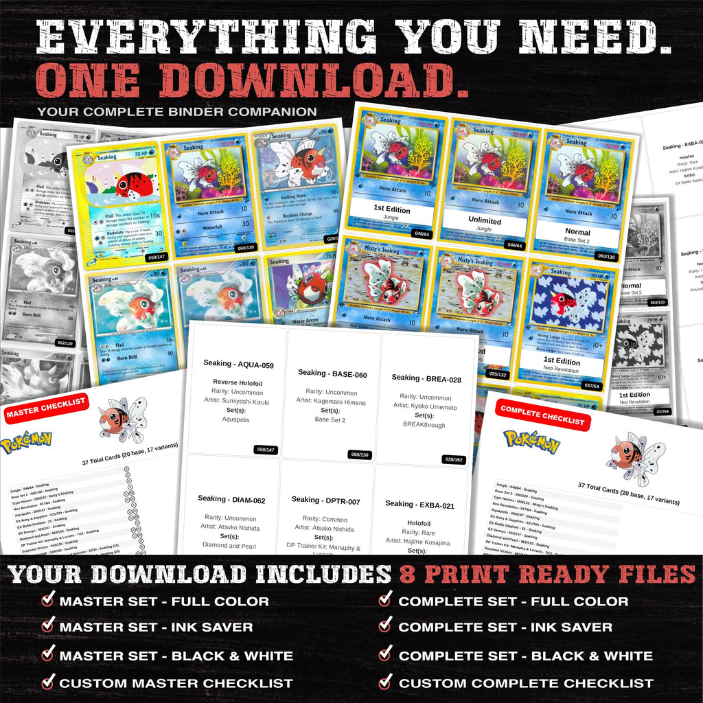 Everything included in the Seaking master set download - 8 PDF files