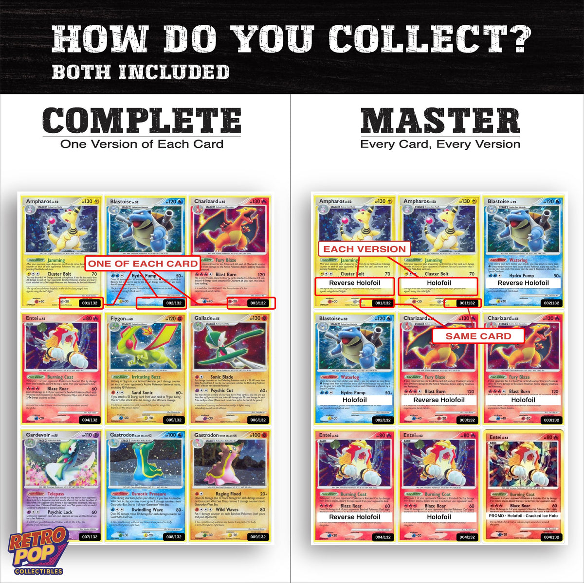 Complete Set vs Master Set versions of Secret Wonders binder placeholders