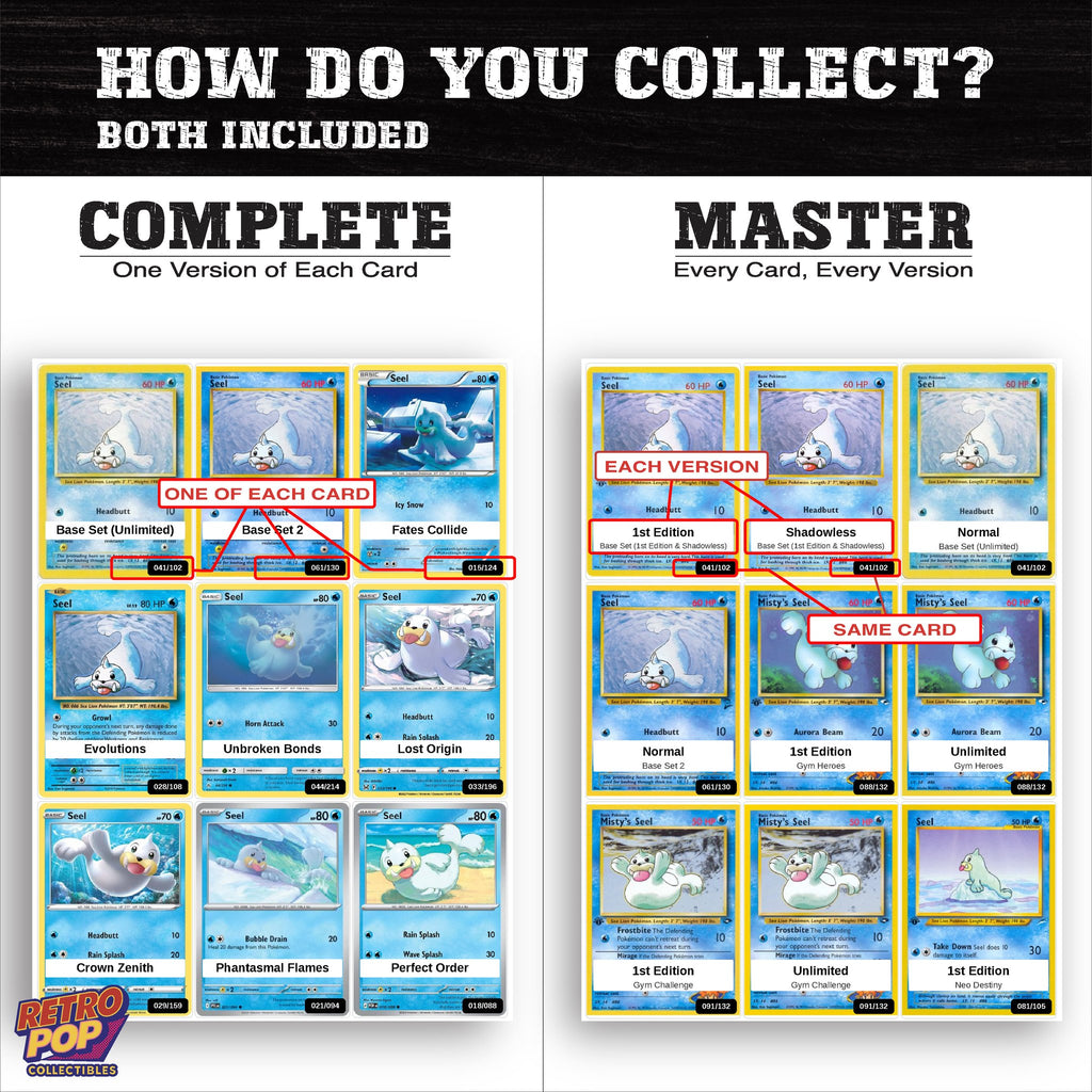Complete Set vs Master Set versions of the Seel binder placeholders
