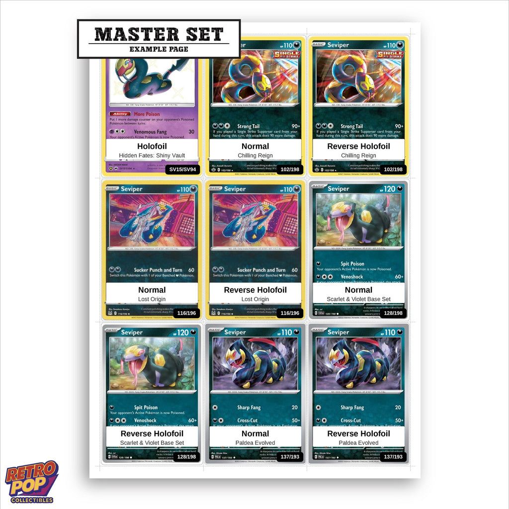 Printed Seviper Pokemon placeholders in binder - real photo 1