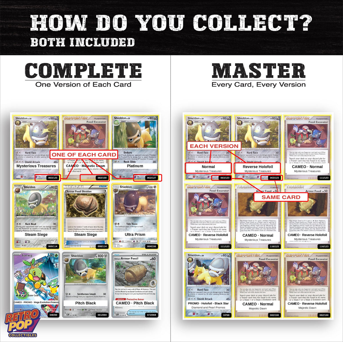 Complete Set vs Master Set versions of the Shieldon binder placeholders