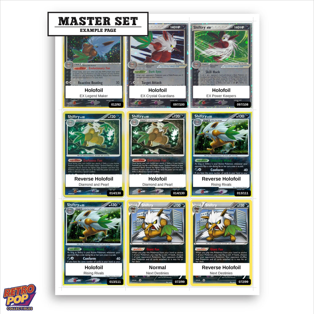 Printed Shiftry Pokemon placeholders in binder - real photo 1