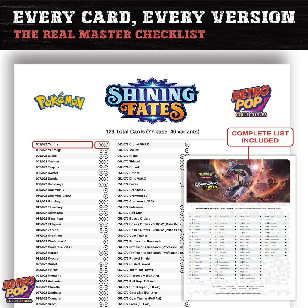 Shining Fates Pokemon card checklist PDF preview