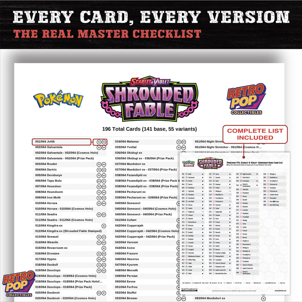 Shrouded Fable Pokemon card checklist PDF preview