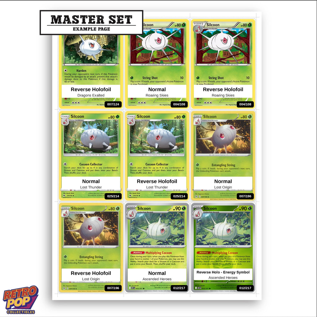 Printed Silcoon Pokemon placeholders in binder - real photo 3