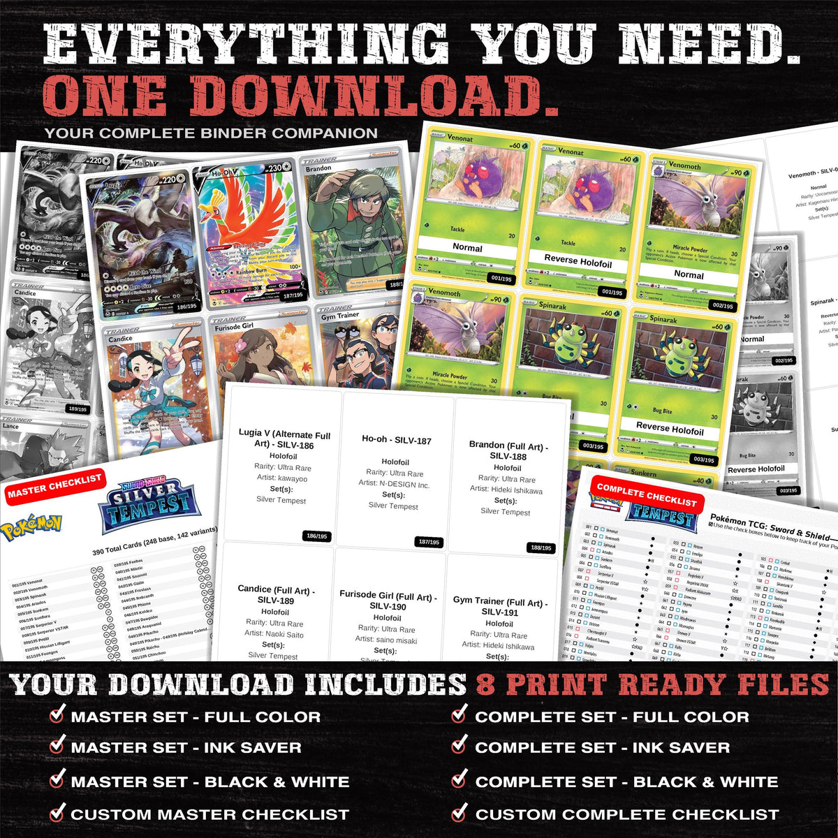 Everything included in the Silver Tempest placeholder download - 8 PDF files