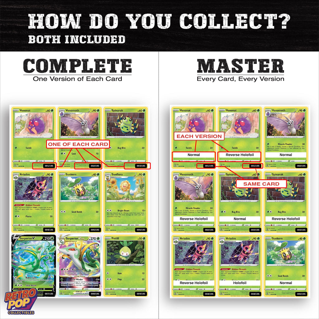 Complete Set vs Master Set versions of Silver Tempest binder placeholders