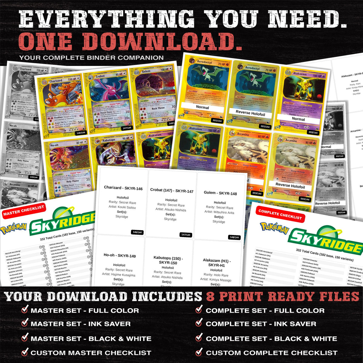 Everything included in the Skyridge placeholder download - 8 PDF files