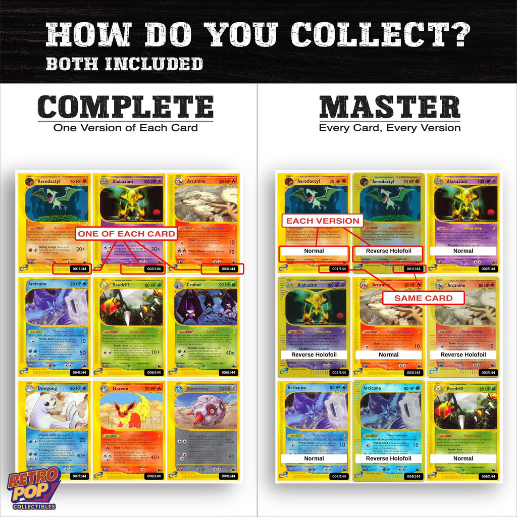 Complete Set vs Master Set versions of Skyridge binder placeholders