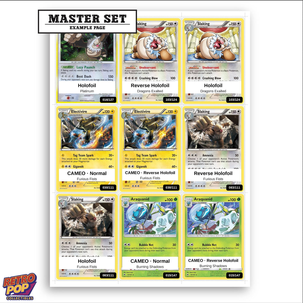Printed Slaking Pokemon placeholders in binder - real photo 3