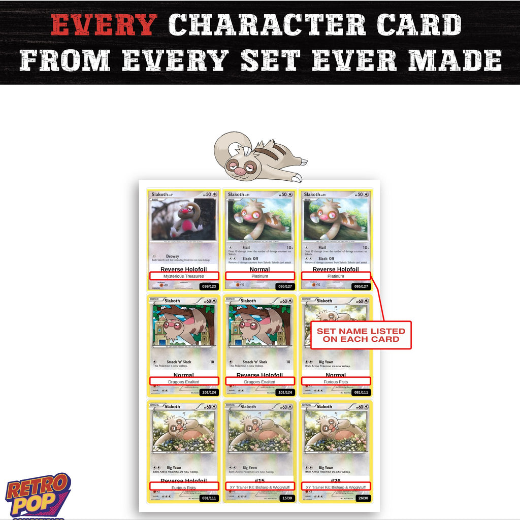 Slakoth card collection preview - every set Slakoth appears in