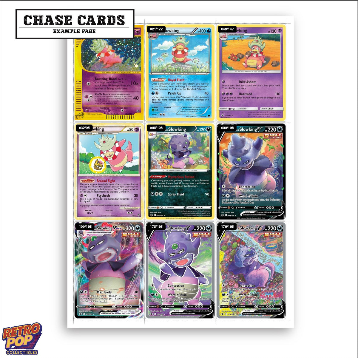 Printed Slowking Pokemon placeholders in binder - real photo 2