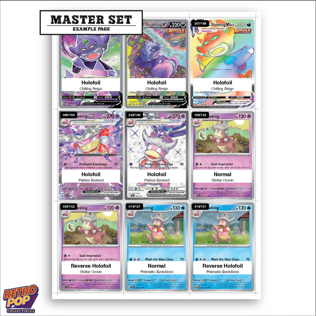 Printed Slowking Pokemon placeholders in binder - real photo 3