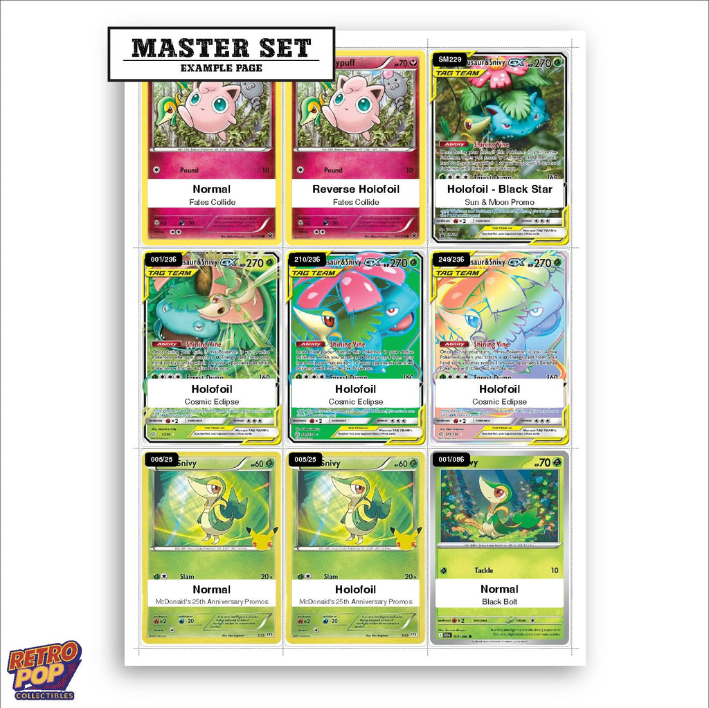 Printed Snivy Pokemon placeholders in binder - real photo 1