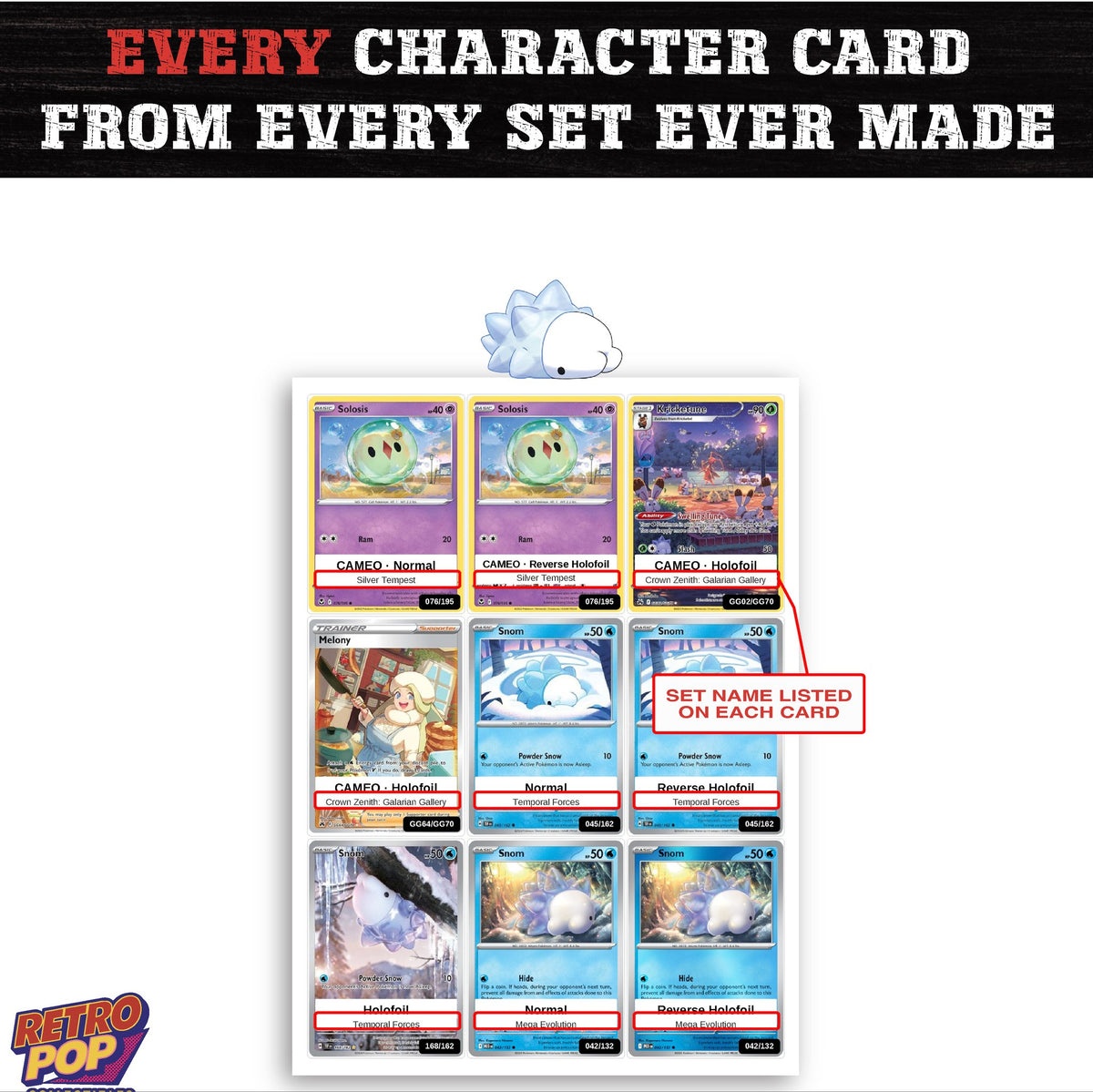 Snom card collection preview - every set Snom appears in
