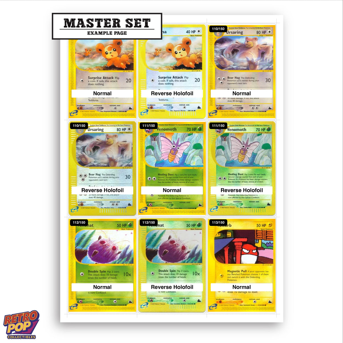 Printed Southern Islands Pokemon placeholders in binder - real photo 1
