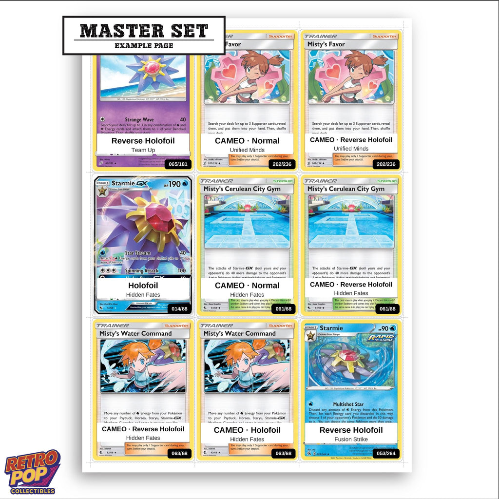 Printed Starmie Pokemon placeholders in binder - real photo 3