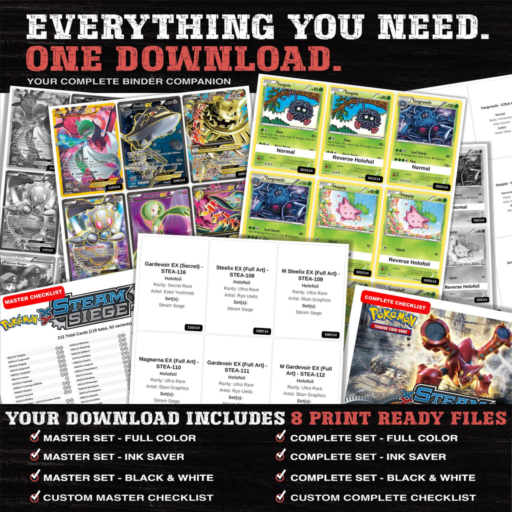 Everything included in the Steam Siege placeholder download - 8 PDF files