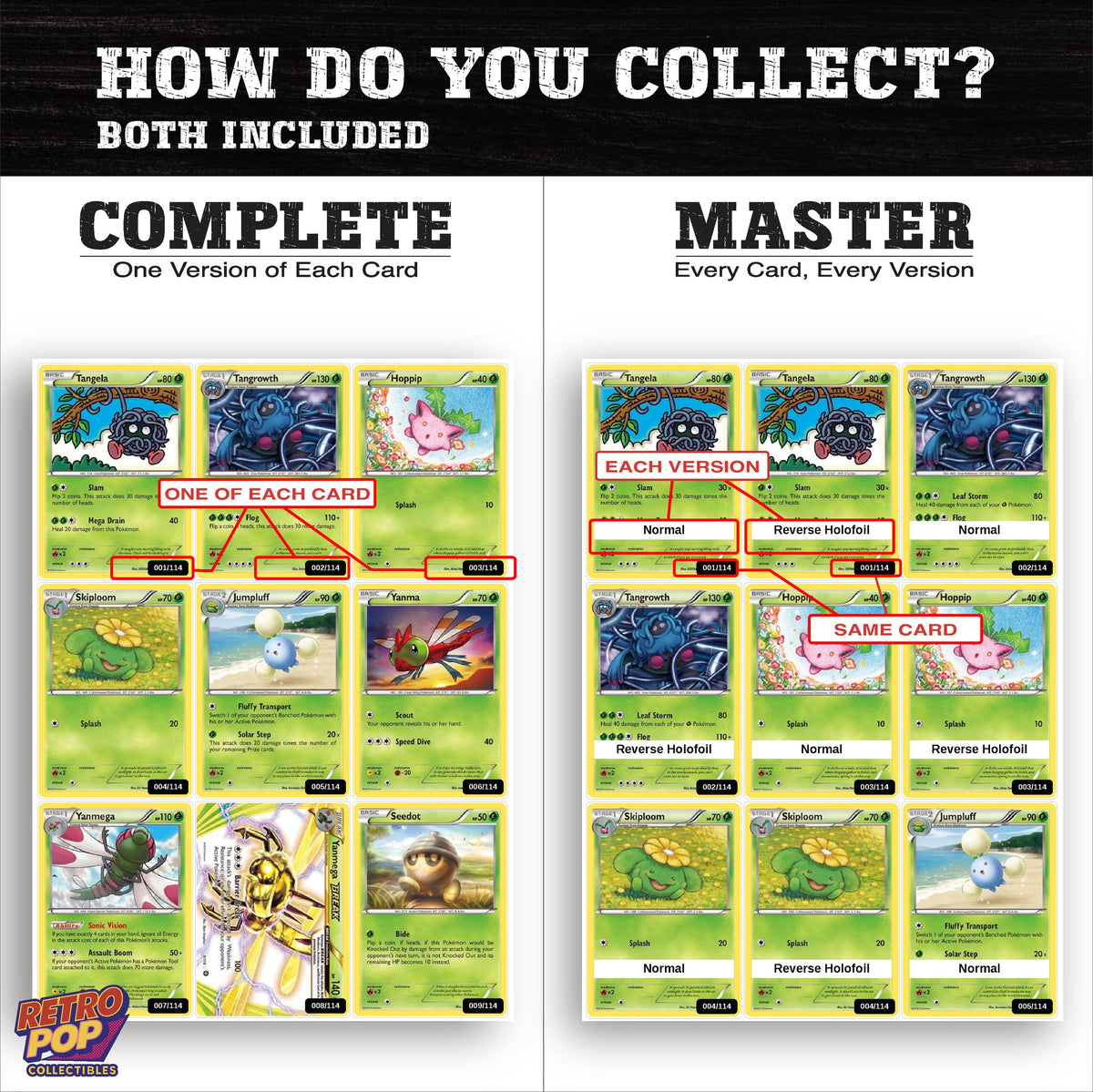 Complete Set vs Master Set versions of Steam Siege binder placeholders