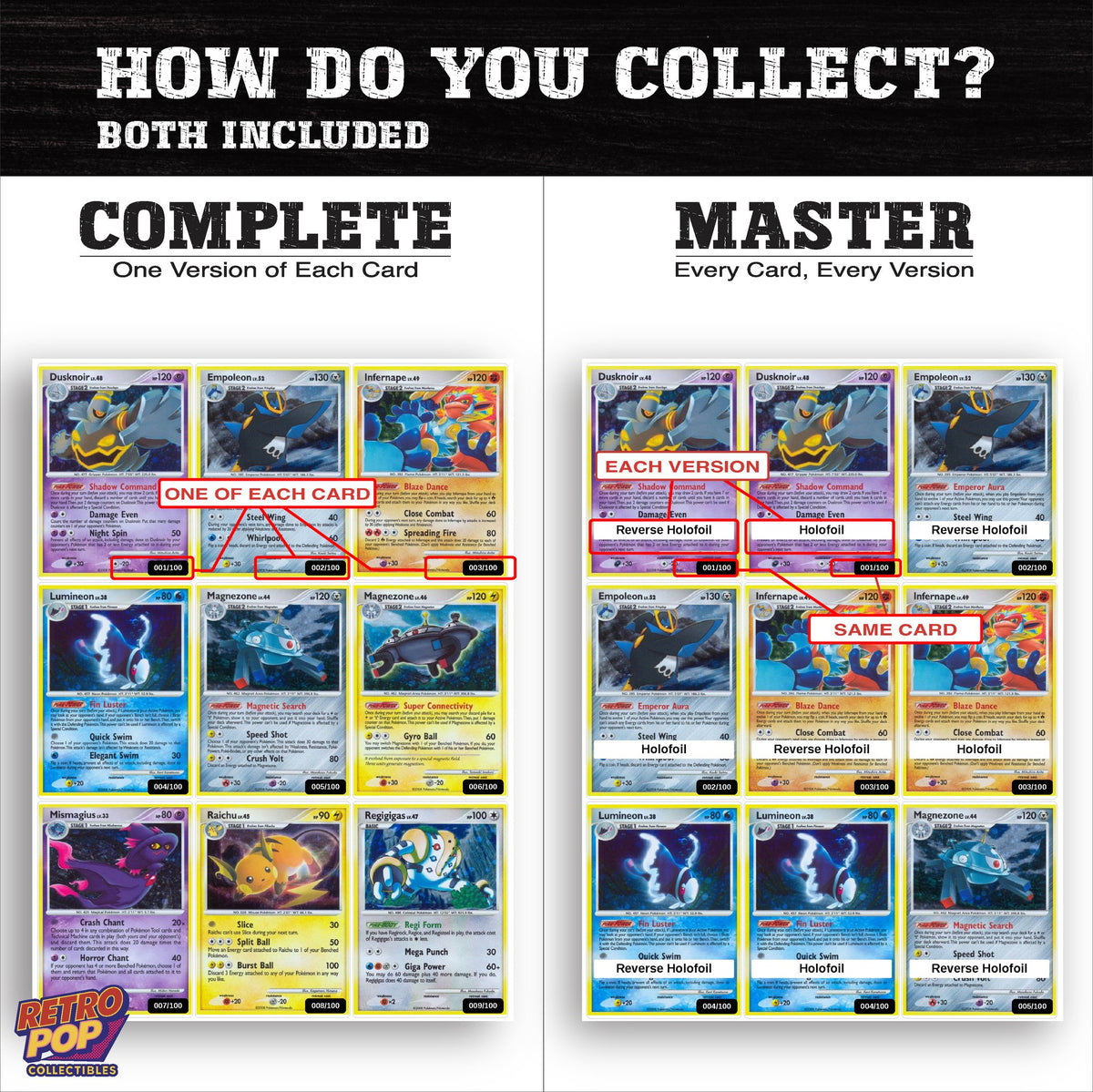 Complete Set vs Master Set versions of Stormfront binder placeholders