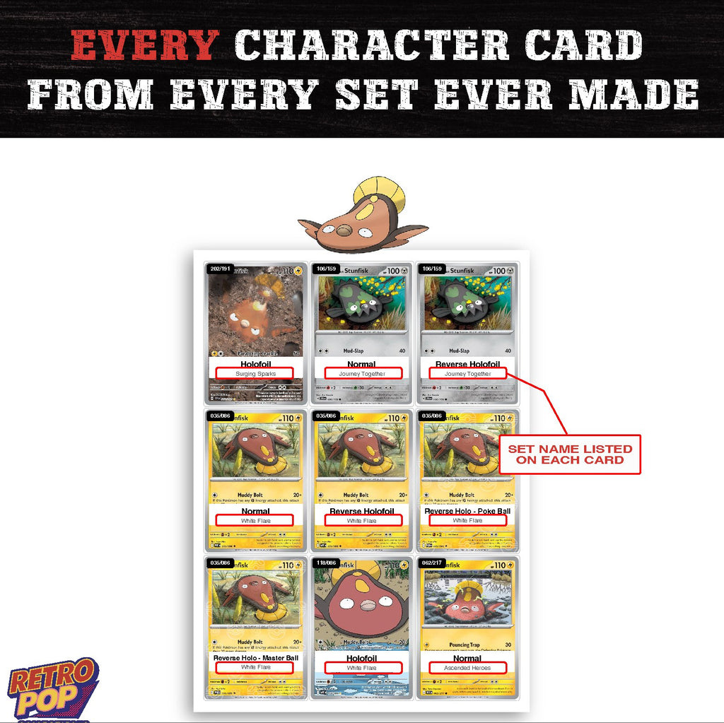 Stunfisk card collection preview - every set Stunfisk appears in